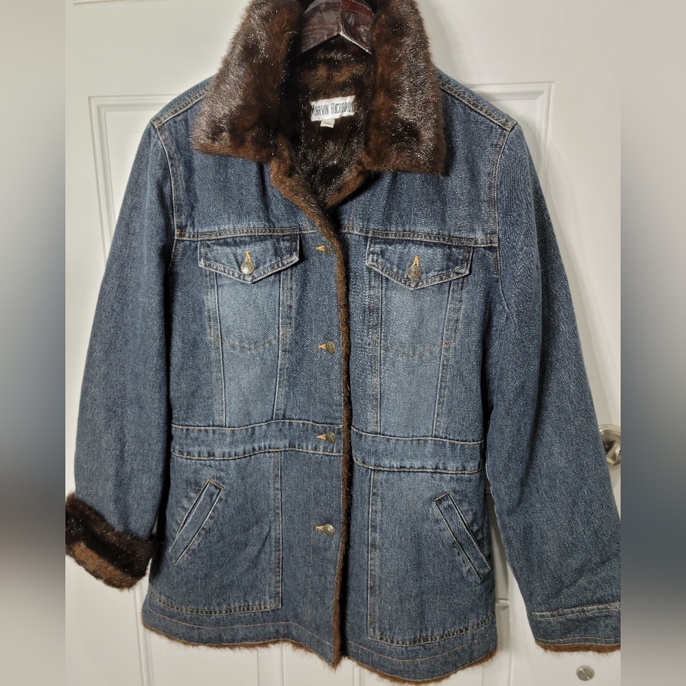 Marvin Richard Blue Denim Womens Jacket Size L